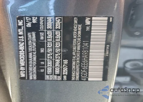 2017 Mercedes-Benz Gls 450 4Matic z USA, uszkodzony, nr VIN 4JGDF6EE6HA981041